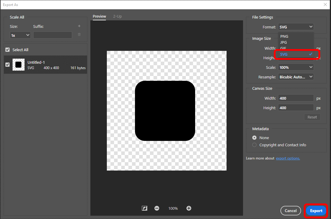 Exporting Basic SVGs From Photoshop