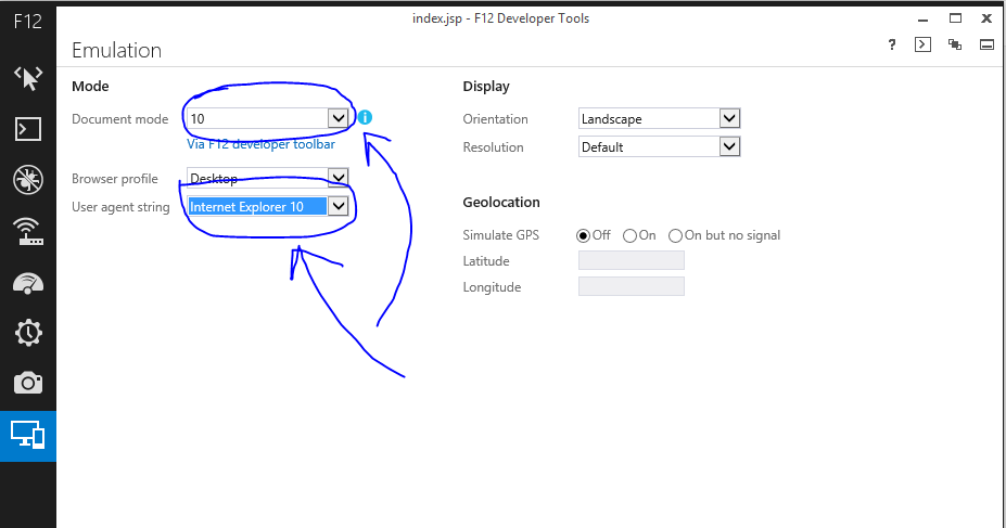 IE11 Settings Panel