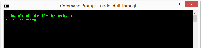 Screenshot of Running Node.js Program