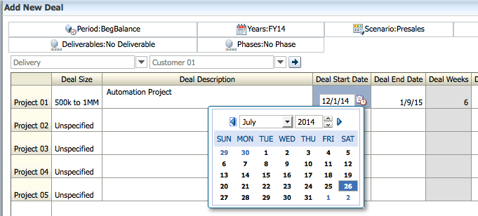 Planning Date Example