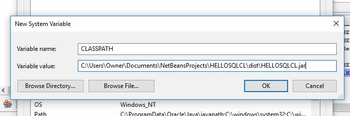 SQLcl CLASSPATH