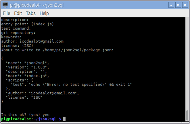 npm init